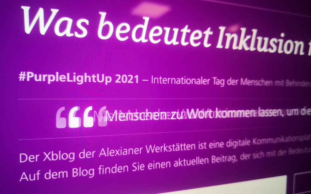Internationaler Tag der Menschen mit Behinderungen – Alexianer Werkstätten machen mit beim #PurpleLightUp 2021